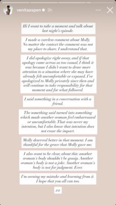 Southern Charm's Venita Aspen Apologizes to Molly Over Vaginal Surgery