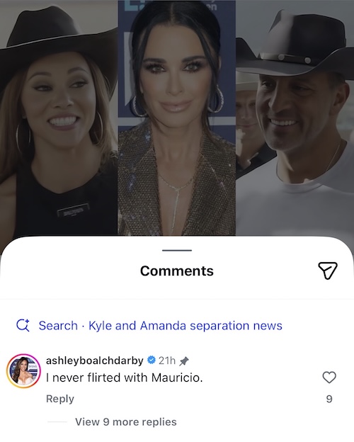 RHOP Ashley Darby Denies Flirting With Mauricio Umansky After Kyle Richards Shades Embarassing Behavior