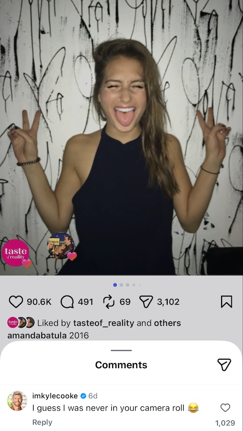 Summer House Kyle Cooke Comments on Amanda Batula IG After She Excludes Him