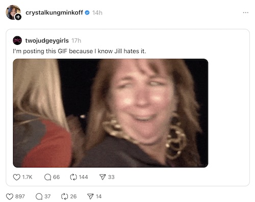 RHOBH Crystal Kung Minkoff Shades Jill Zarin for Super Bowl Halftime Show Rant