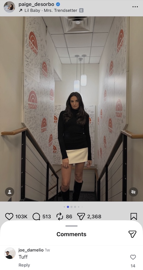 Summer House Paige DeSorbo's Boyfriend Joe D'Amelio Comments on Instagram Photo