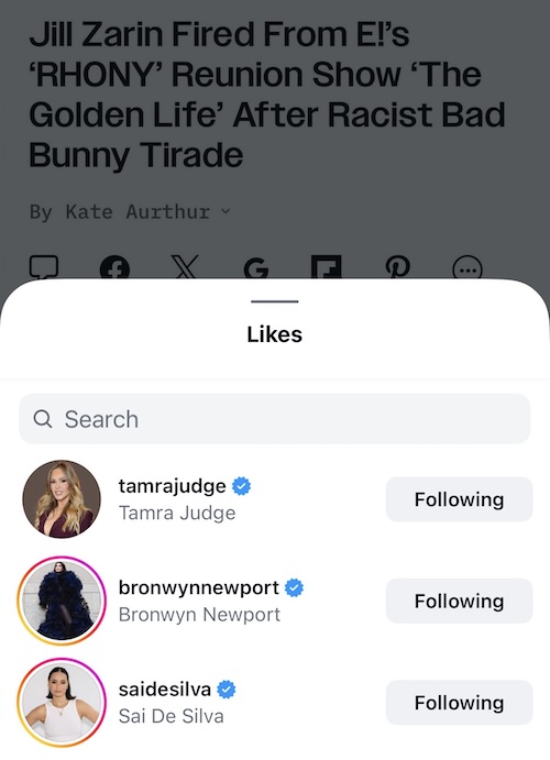 Real Housewives React to Jill Zarin Being Fired From E's The Golden Life