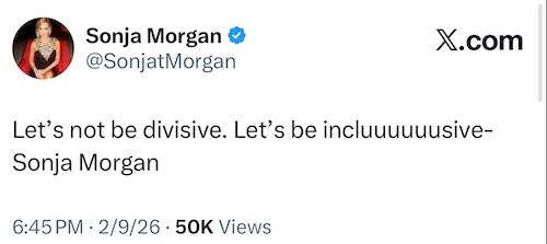 RHONY Sonja Morgan Spreads Inclusivity Amid Jill Zarin Super Bowl Backlash