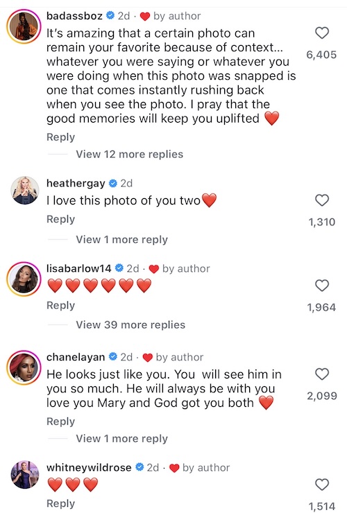 Bravolebrities React to Mary Cosby's IG Tribute to Son Robert Jr