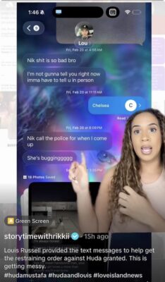 Huda Mustafa's Alleged Disturbing Texts to Louis Russell Are Leaked as