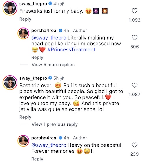 RHOA Porsha Williams Gushes Over Girlfriend Sway Amid Trip to Bali
