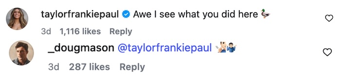 SLOMW Taylor Frankie Paul Gets Flirty with Doug Mason on Instagram