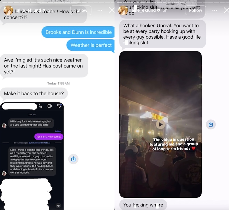 Allie Eklund Shares Text From Steven From Stagecoach