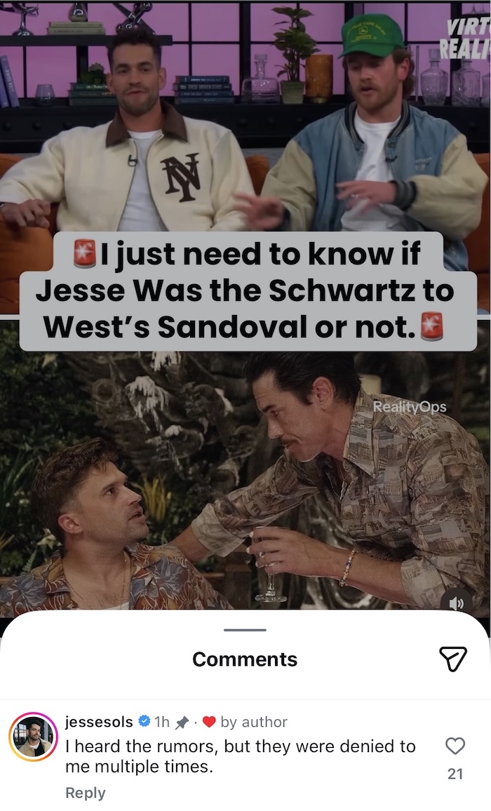 Summer House Jesse Solomon Denies Knowing About Amanda and West Romance