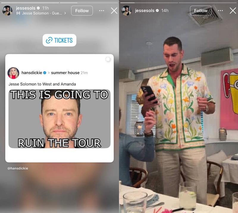 Summer House Jesse Solomon reacts to Amanda Batula and West Wilson Romance