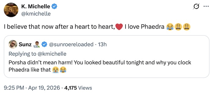 K Michelle Confirms Where She Stands With Phaedra Parks After RHOA Drama