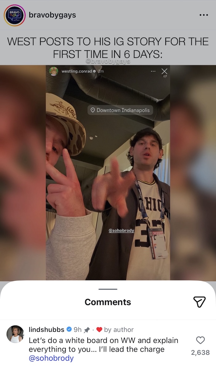 Summer House Lindsay Hubbard Reacts to West Wilson's IG Return