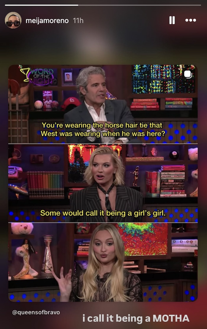 Meija Moreno Reacts to Lindsay Hubbard Wearing Horse Hair Tie on WWHL