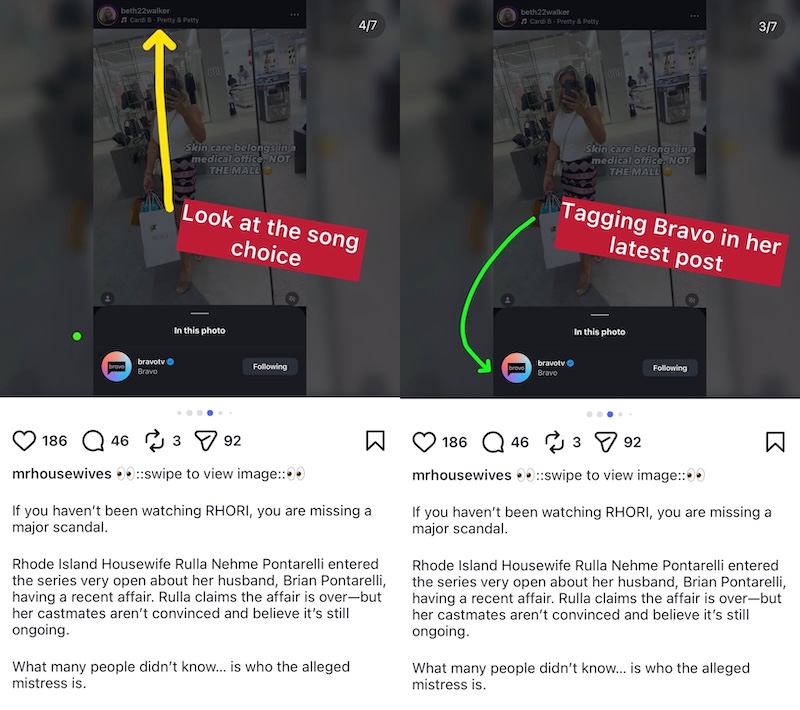 RHORI Rulla Pontarelli's Husband Brian's Mistress Tags Bravo on Instagram