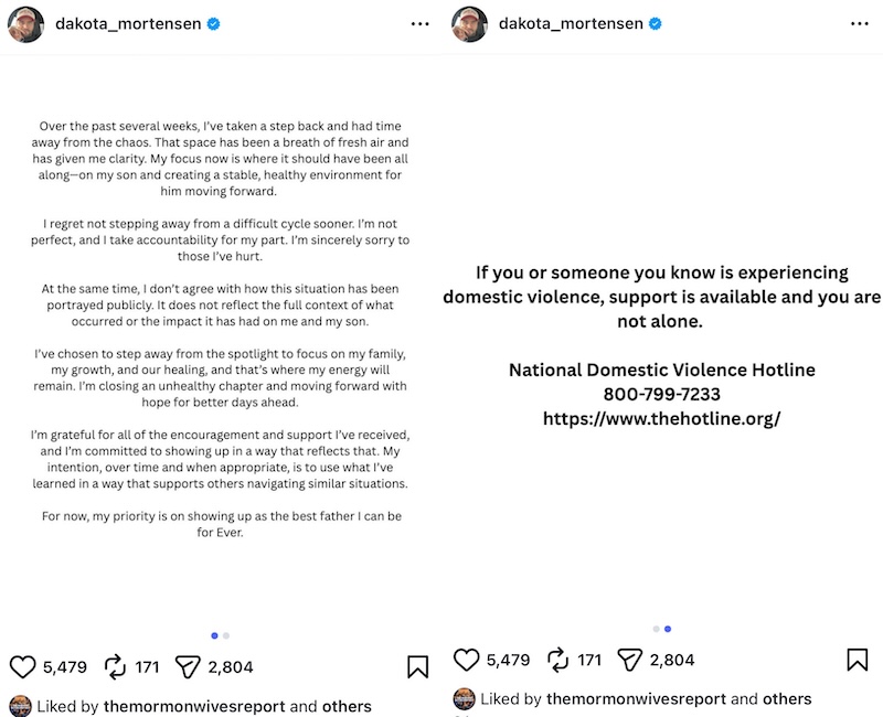 SLOMW's Dakota Mortensen Breaks Silence After Taylor Frankie Paul Evades DV Charges