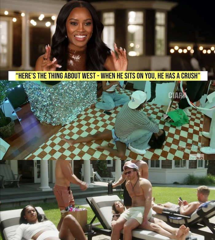 Summer House Ciara Miller says West Wilson sits on people he has crushes on as he sits on Amanda Batula copy