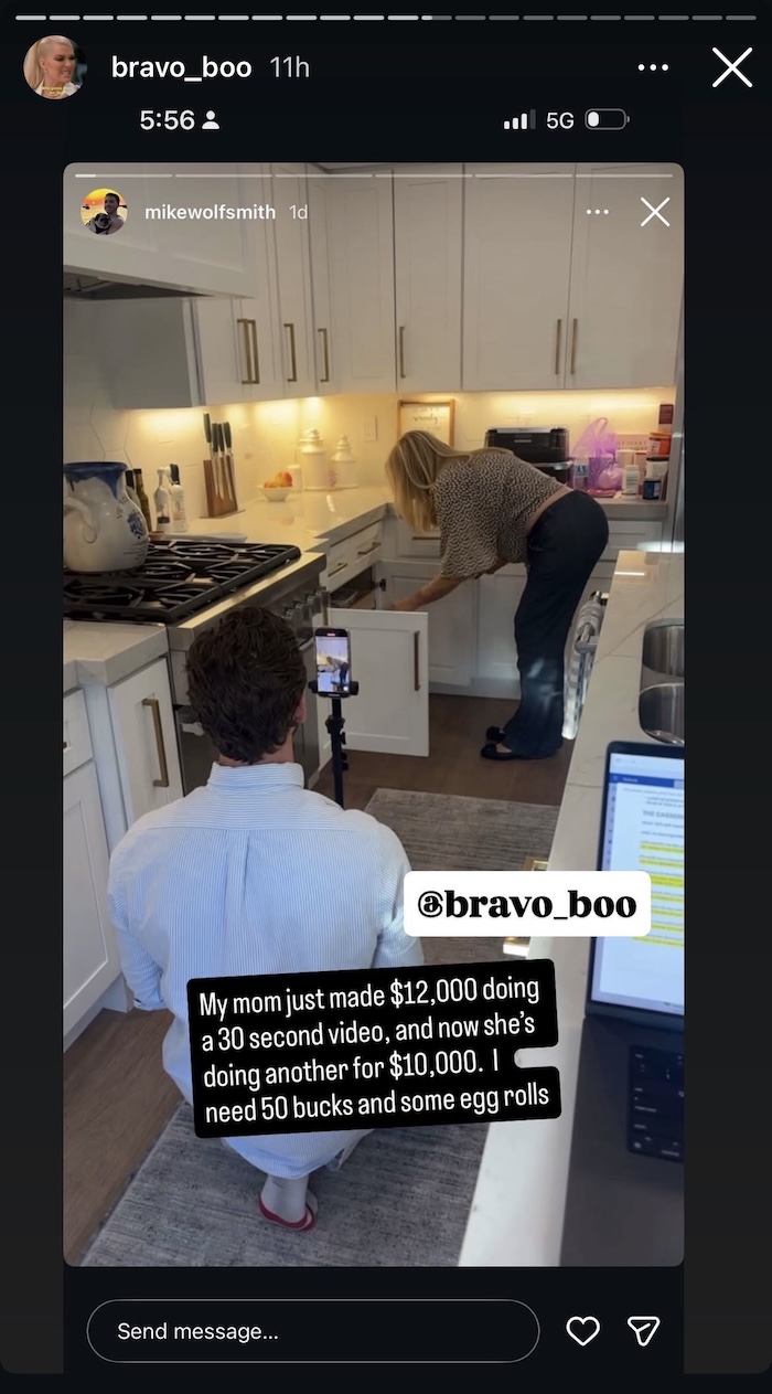 RHOC Vicki Gunvalson's Son Confirms How Much She's Paid for Posting Videos on Instagram