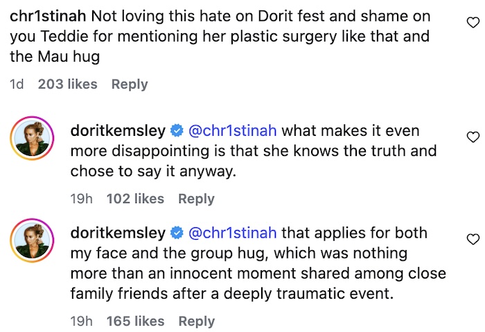 RHOBH Dorit Kemsley Admits She's Disappointed by Teddi After Podcast Diss
