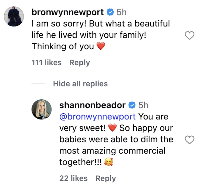 RHOC Shannon Beador Gets Support From Bronwyn Newport After Archie Dies