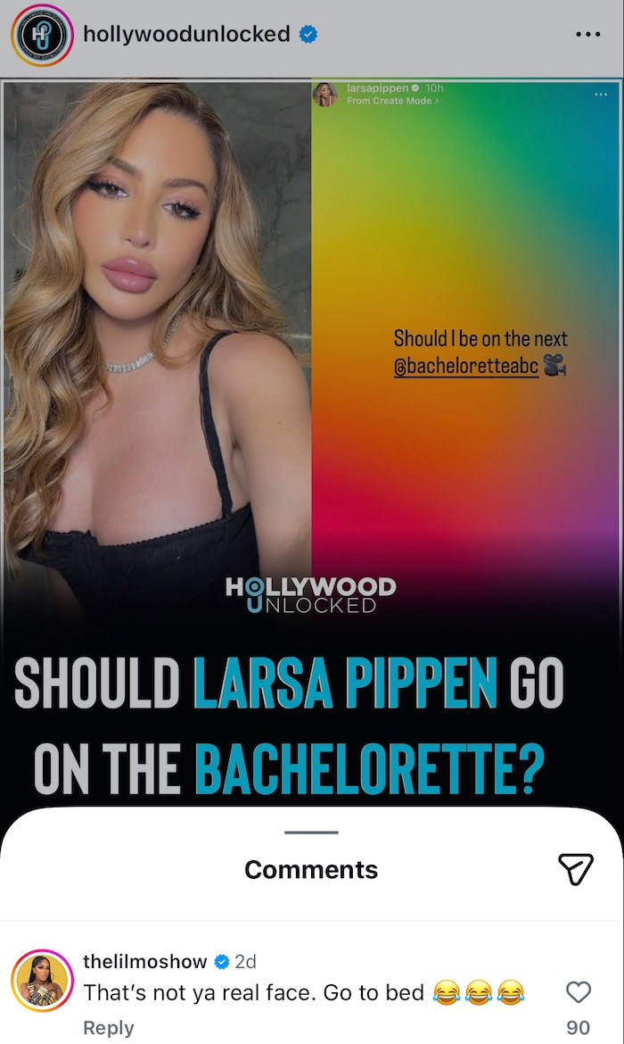 RHOM Rapper Lil Mo Shades Larsa Pippen's Face