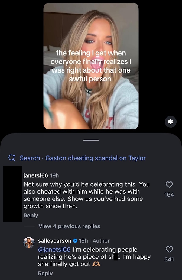 Southern Charm Salley Carson Celebrates Taylor Ann Green's Split From Gaston Rojas