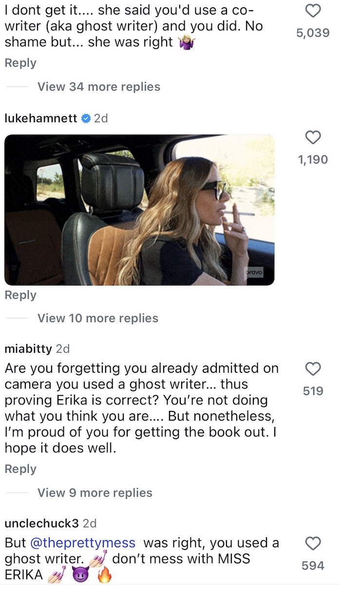 RHOBH Dorit Kemsley Fans Call Her Out For Using Ghost Writer