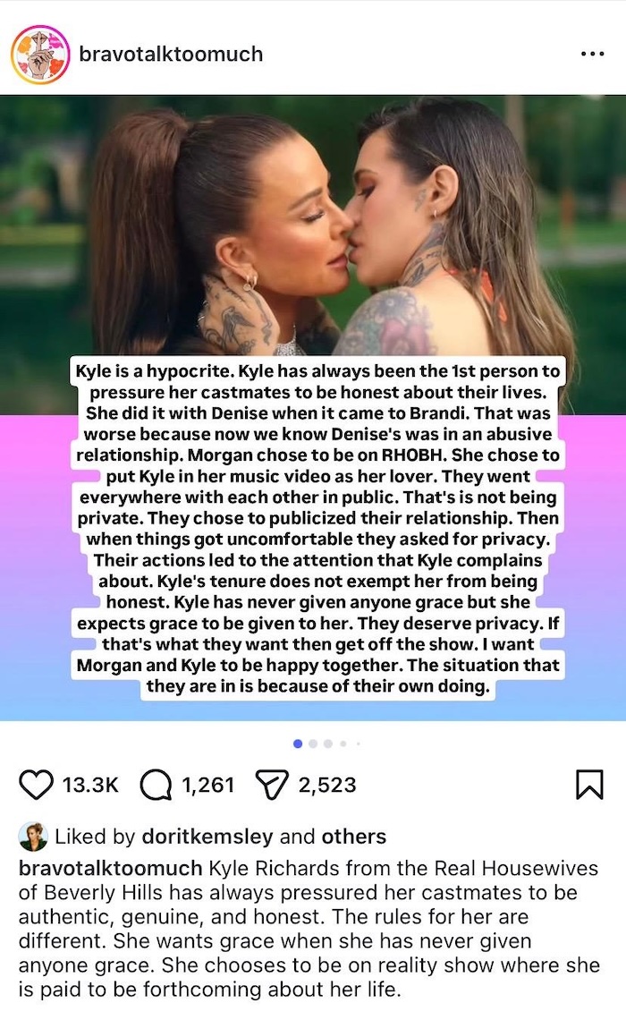 RHOBH Dorit Kemsley likes post calling out Kyle Richards.jpg