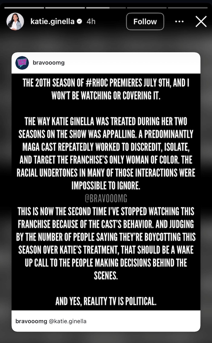 Katie Ginella Promotes RHOC Boycott
