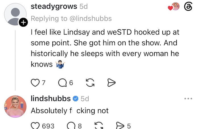 Summer House Lindsay Hubbard denies relationship with West Wilson