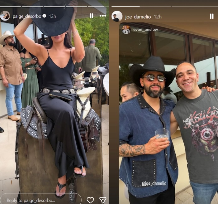Paige Desorbo and Joe D'Amelio attend cowboy party copy