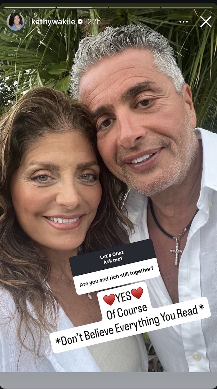 RHONJ Kathy Wakile Denies That She and Husband Richard Have Split
