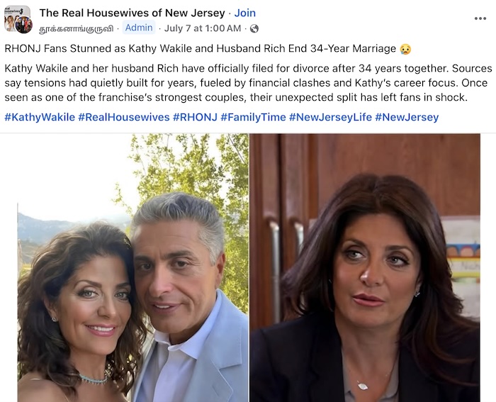 RHONJ Kathy Wakile and Richie Wakile Face Divorce Rumor