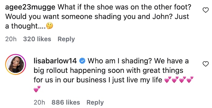 RHOSLC Lisa Barlow Claims She Wasn't Throwing Shade With John Barlow Pic