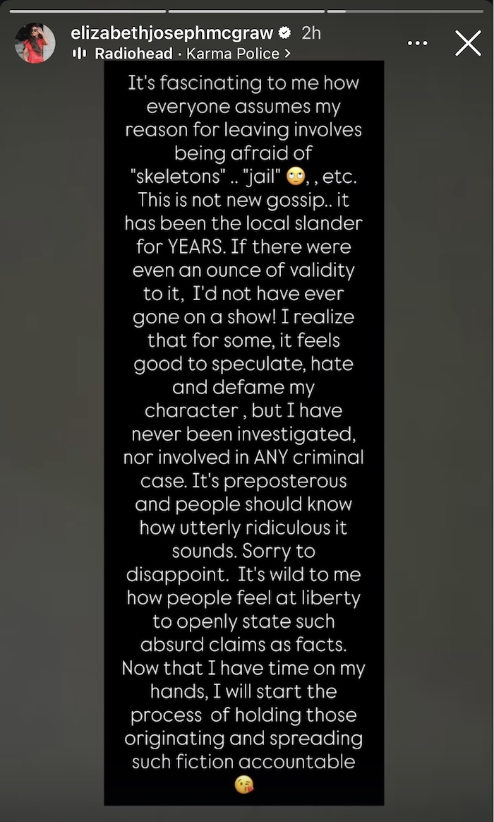 Liz McGraw Denies Quitting RHORI Due to Skeletons