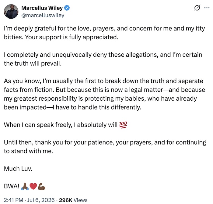 RHOBH Marcellus Wiley Breaks Silence Amid Annemarie's Divorce Filing and Rape Accusations