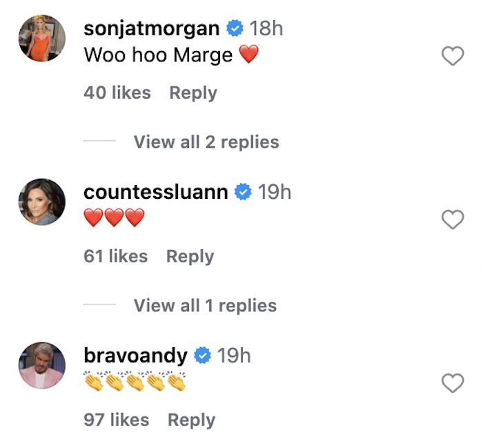 Sonja Morgan Luann de Lesseps and Andy Cohen React to Margaret Josephs Joining The Golden Life