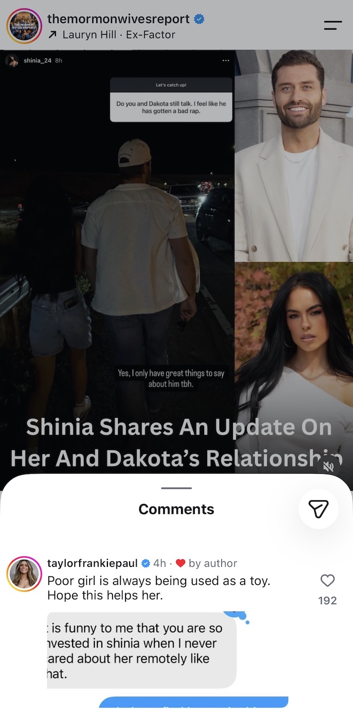 SLOMW Taylor Frankie Paul Claims Dakota is Using Shinia, Leaks Text