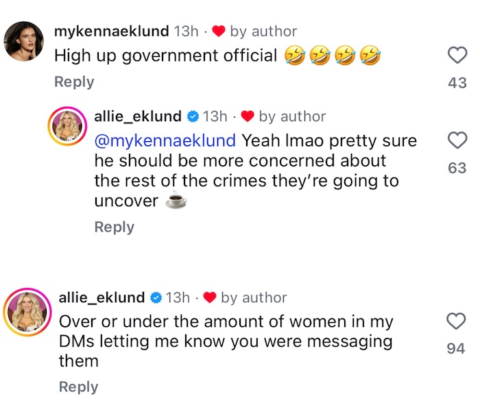 McBee Dynasty Allie Eklund Suggests McBees are Guilty of Crimes, Steven Messaged Other Women Behind Her Back