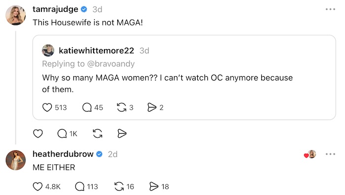 RHOC Heather Dubrow Denies She's MAGA