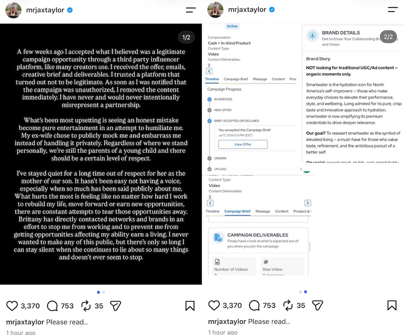 The Valley Jax Taylor Accuses Brittany of Trying to Humiliate Him Amid Fake Sponsorship