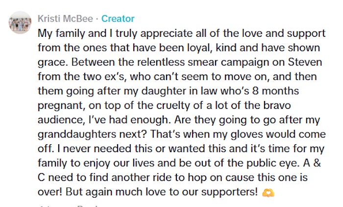 Kristi McBee Announces End of McBee Dynasty