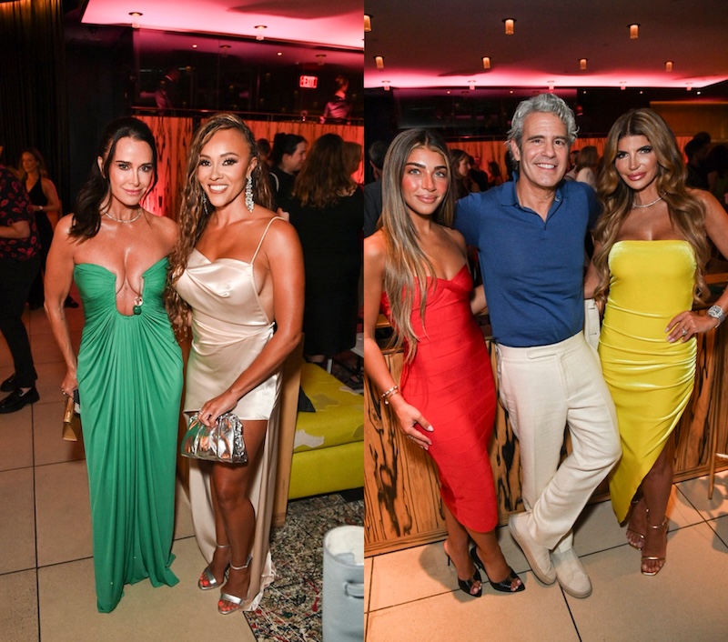 Kyle Richards Ashley Darby Andy Cohen With Teresa and Gia Giudice at RHUGT: Roaring 20th Premiere