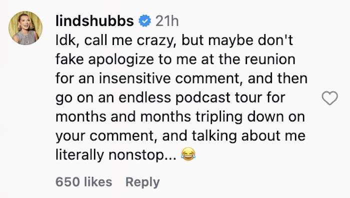 Summer House Lindsay Hubbard Calls Out Whitney's Fake In the City Reunion Apology