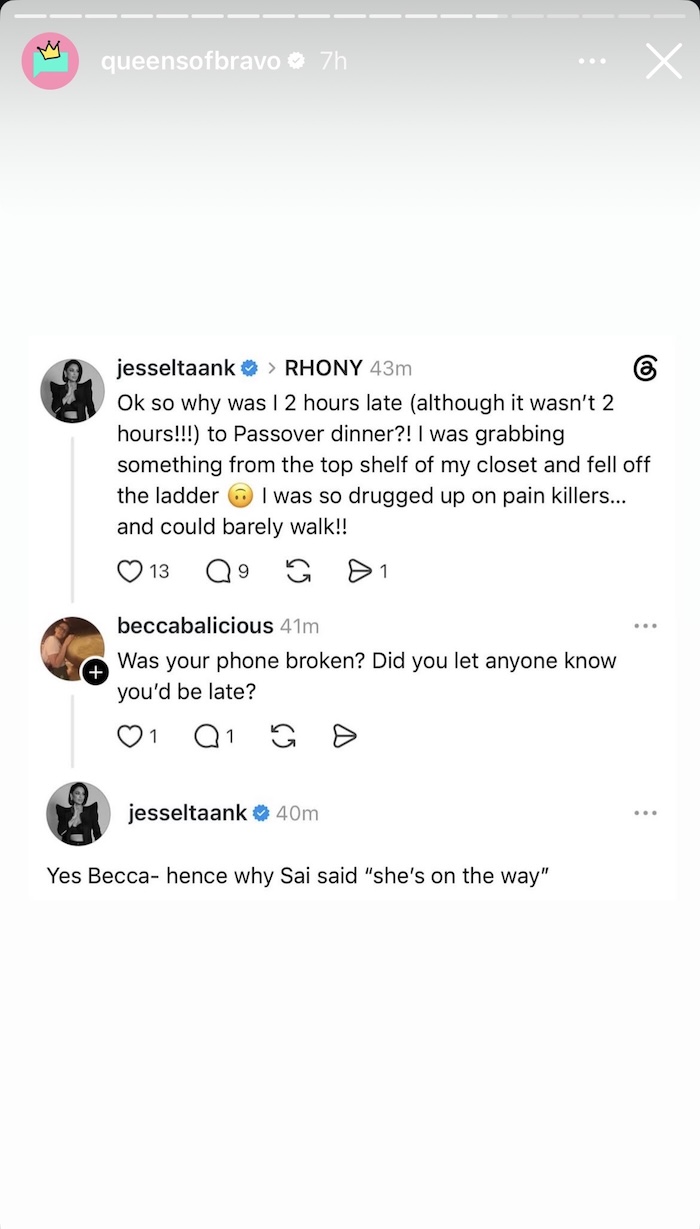RHONY Jessel Taank Explains Why She Was Late to Passover Dinner