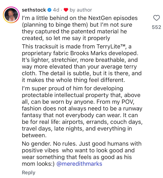 RHOSLC Seth Marks Defends Son Brooks' Clothing Line