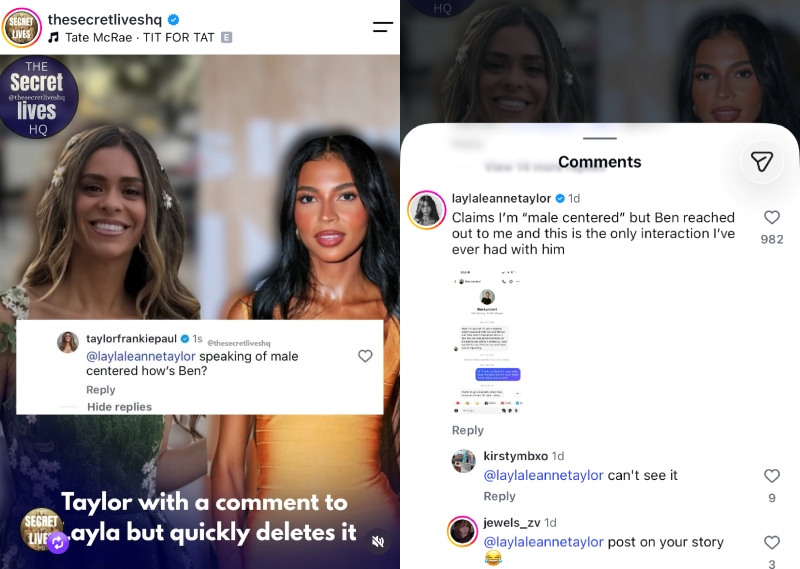 SLOMW Taylor Frankie Paul Calls Out Layla Taylor for Ben Lambert Interaction