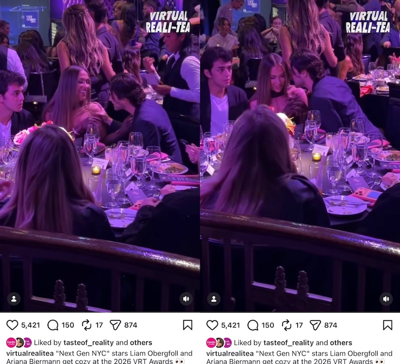 Ariana Biermann and Liam Obergfoll Get Cozy at Virtual Reali-Tea Awards