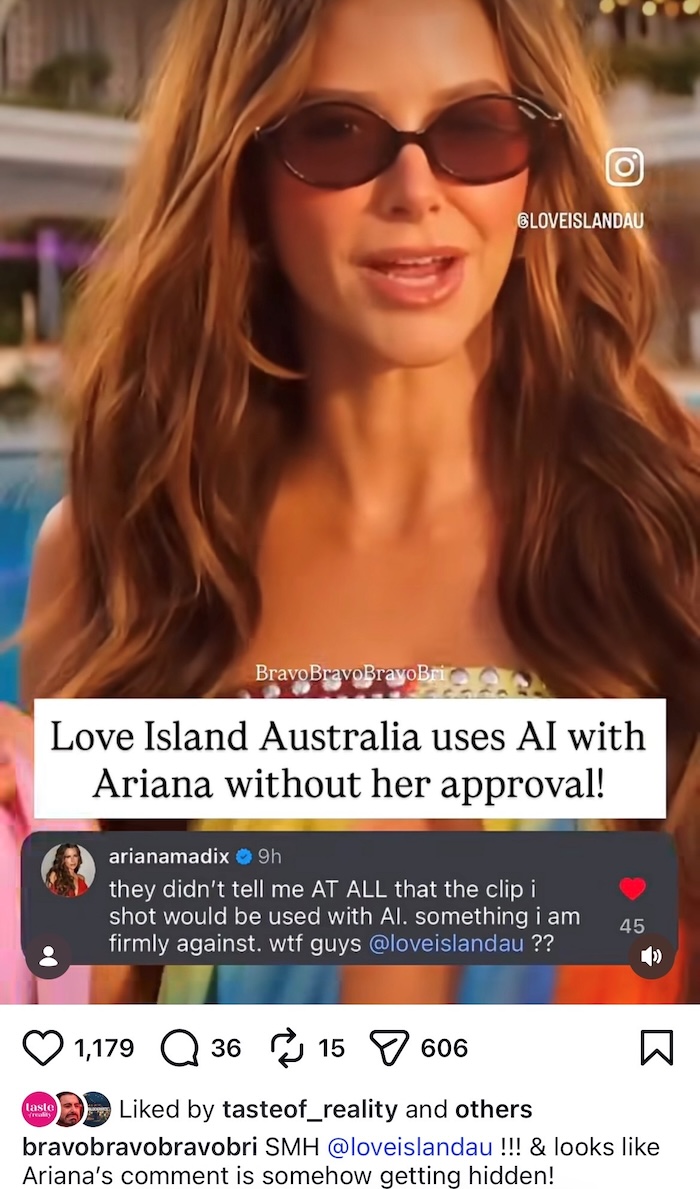 Ariana Madix Calls Out Love Island Australia for Using AI Version Without Approval