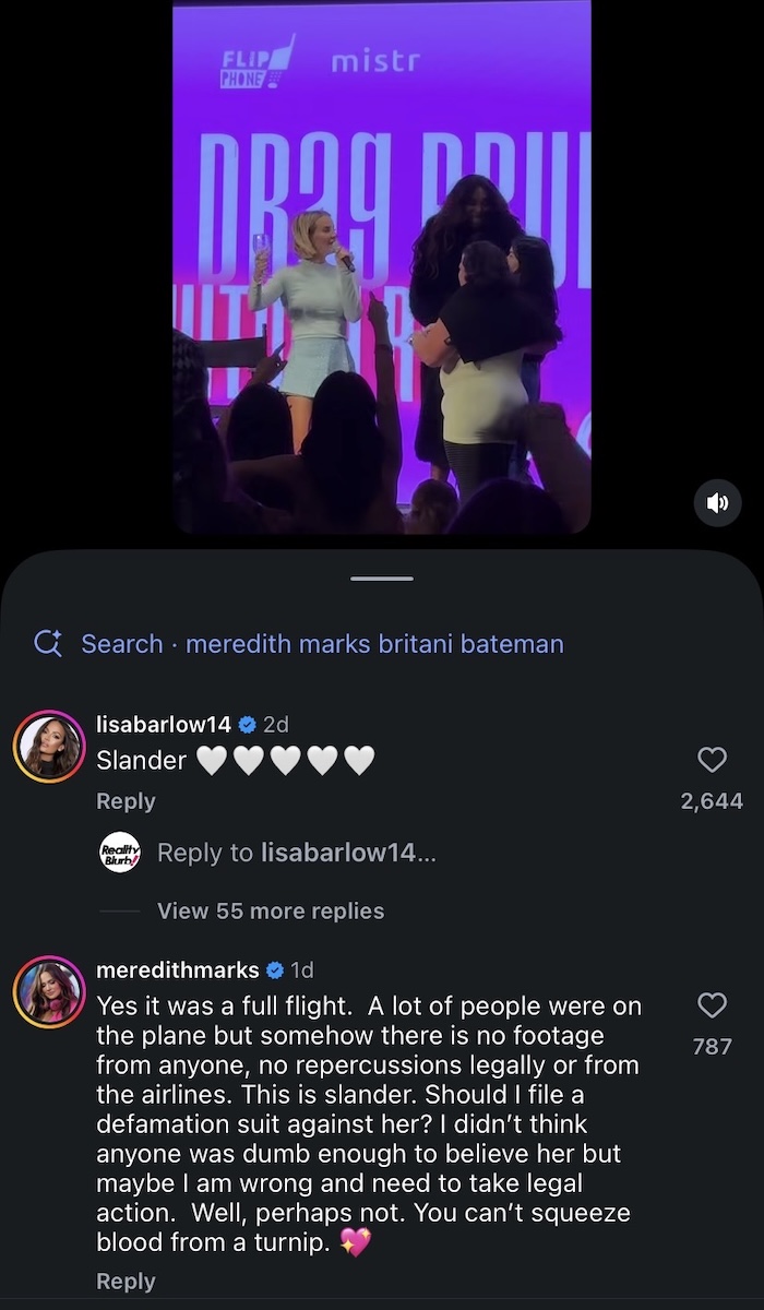 RHOSLC Meredith Marks Reacts to Whitney Rose Saying She Was Lying About Her Airplane Drama With Britani Bateman