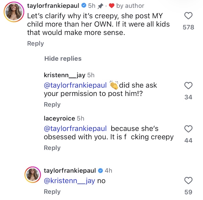 SLOMW Taylor Frankie Paul Confirms She Did Not Give Dakota's GF Permission to Post Ever Pics